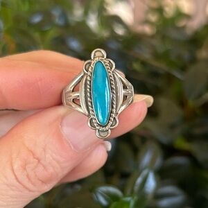 Vintage Native American Sterling Silver Turquoise Ring